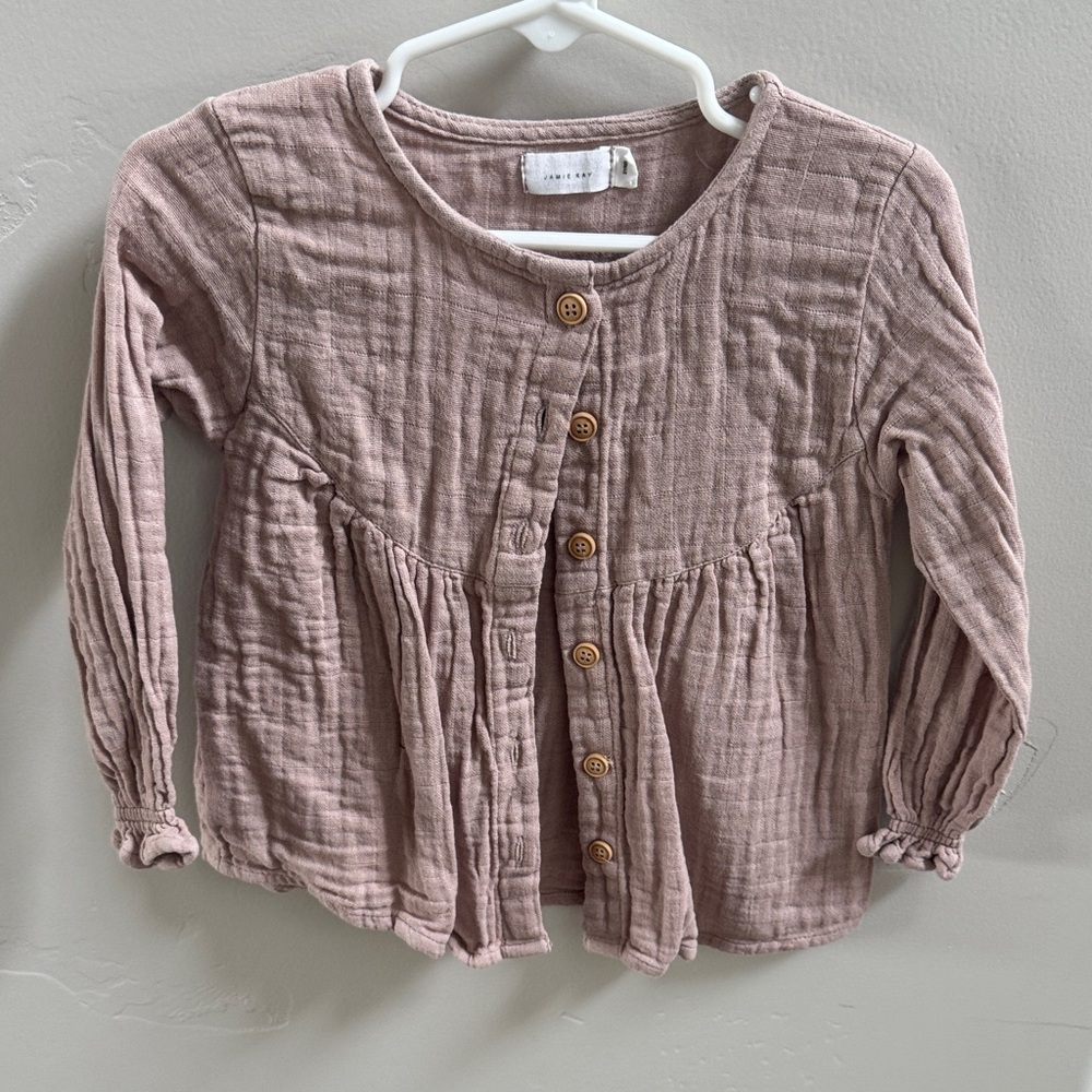 Jamie Kay Dusty Pink Gauze Button-Front Top